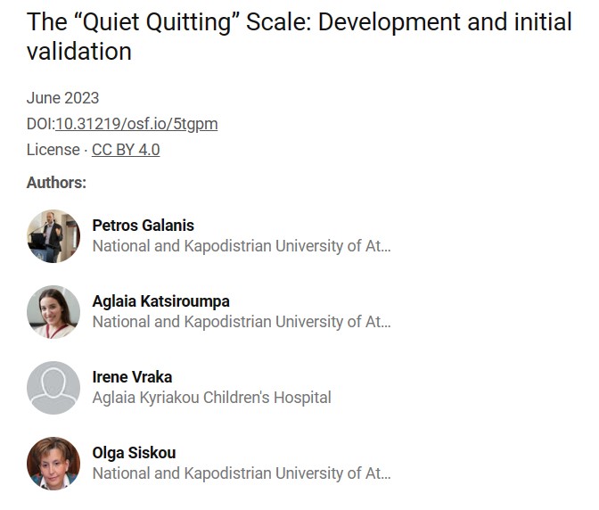 Quiet Quitting Scale